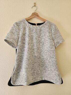 Tommy Hilfiger Tweed Textured Short Sleeve Top with Black Back